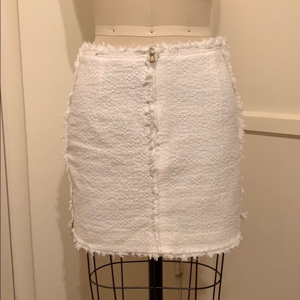 Zara White Tweed Mini Skirt
